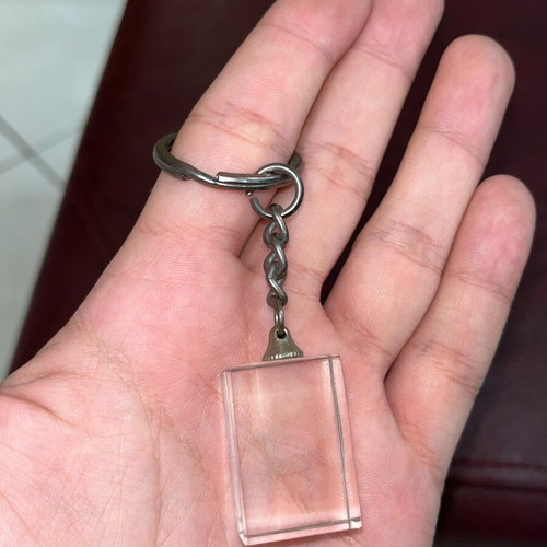 Crystal transparent keychain new, white and silver