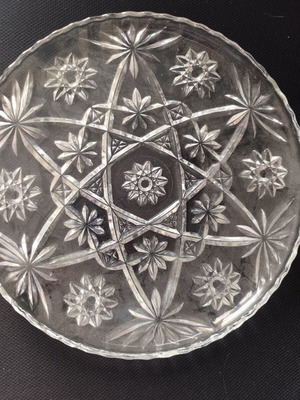 Vintage crystal serving tray