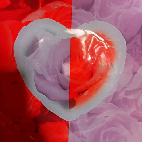 Glass serving platter Saint Valentine new with heart and roses