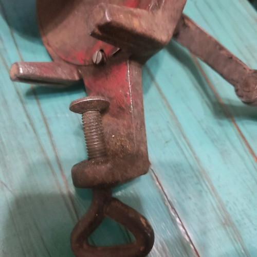 Old hand-operated grinding wheel used