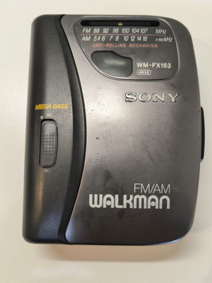 Sony Walkman WM-FX153 cassette player used with Mega Bass and radio
