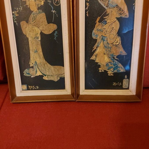 Chinese handmade vintage frames used, set of 2