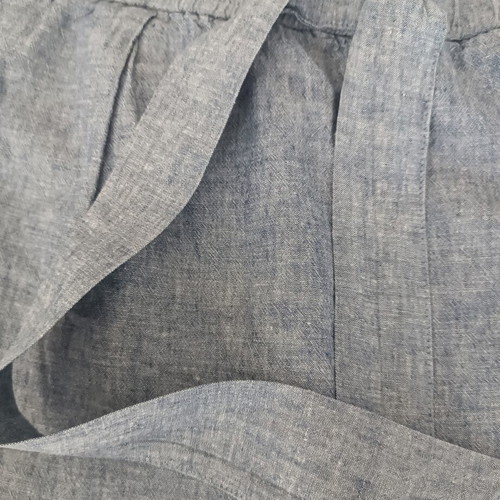 ZARA cropped linen-style pants gray-blue XL