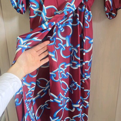 Zara dress new, burgundy with blue, size S-M