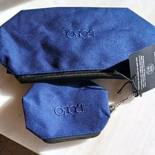 Polo pencil case and wallet dark blue new