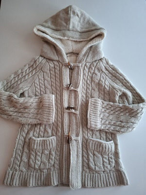 Zara pullover used, size M, beige with hood and pockets