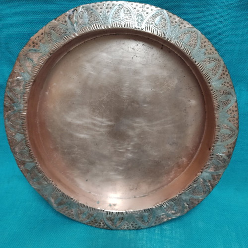 Copper tray used, large, 46cm diameter