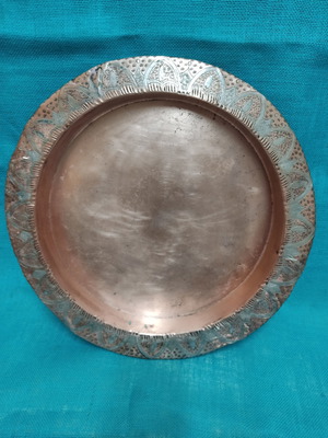 Copper tray used, large, 46cm diameter