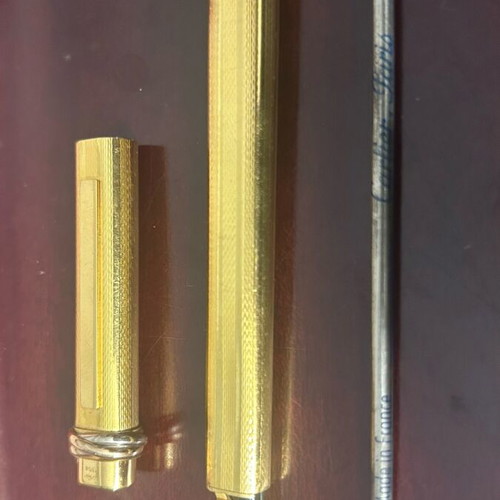 Les Must de Cartier Vendome Trinity Ballpoint Pen gold plated, like new