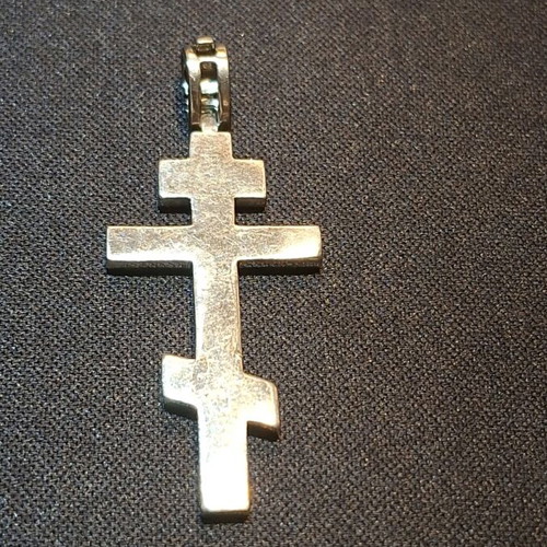 Silver cross with 9.25 stamp, new, 5×2.5 cm, chain option