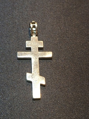 Silver cross with 9.25 stamp, new, 5×2.5 cm, chain option