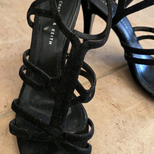 Charles & Keith strappy heeled sandals used, black, size 36