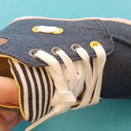 Μποτάκια jeans Verbaudet νούμερο 23 καινούργια, μπλε με δερμάτινη σόλα