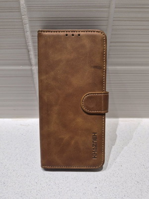 Khazneh phone case for Poco M4 like new, brown leather wallet