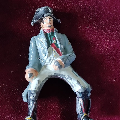 French Lead Soldier Napoleon on Porcelain Horse used
