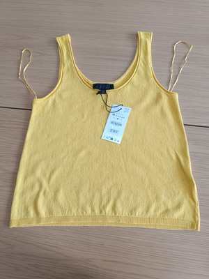 Zara αμάνικο πλεκτό τοπ καινούργιο, μέγεθος Medium, κροκί