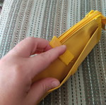 Aris B.C. yellow pencil case with logo
