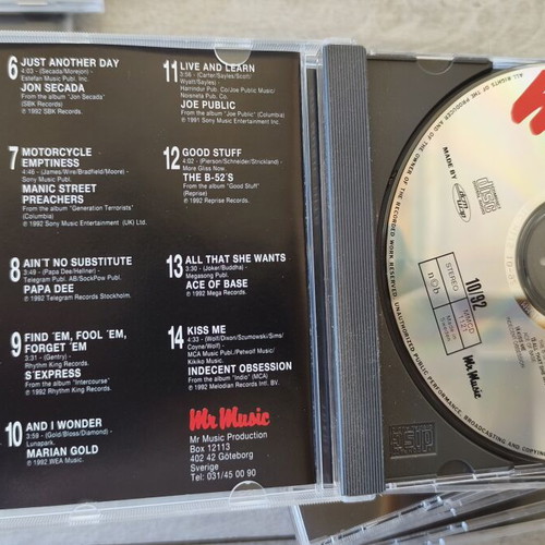 Mr Music Hits 1992 CD συλλογή, 156 τραγούδια, pop dance euro house soft rock