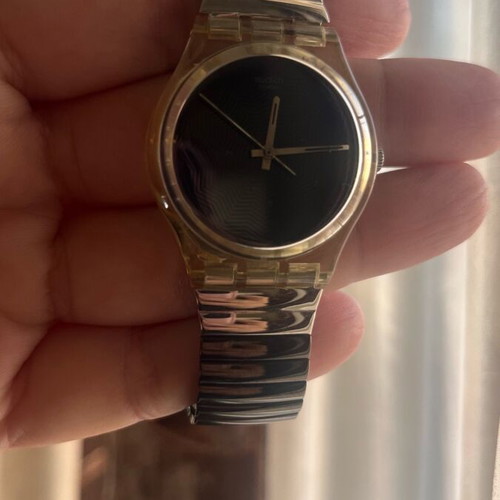 Swatch 90s watch used, black and silver
