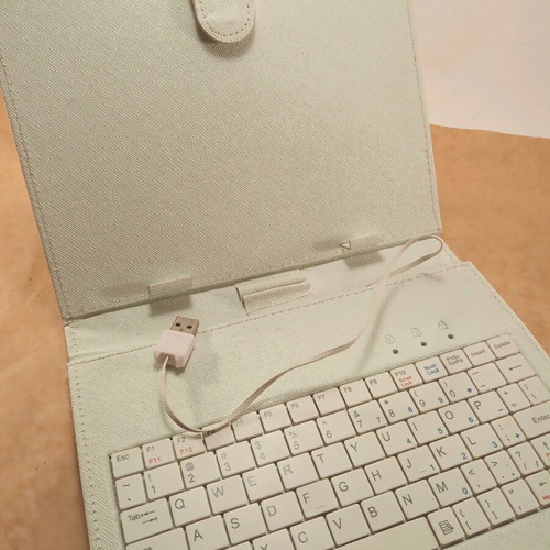 Tablet stand 22 with keyboard, white, like new, with USB connection
