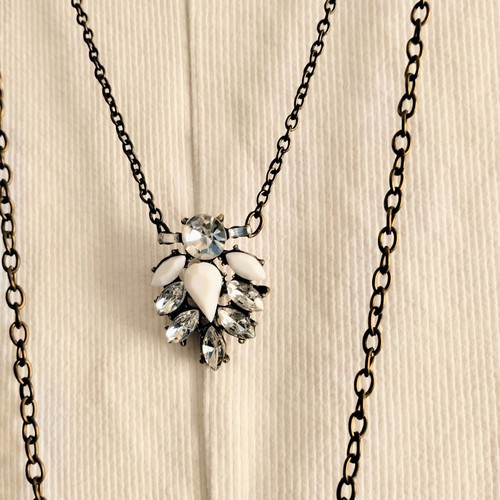 Set of two layering necklaces boho style, like new, white