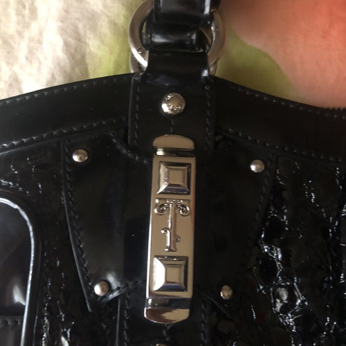 Shoulder bag Silvio Tossi of Switzerland black patent leather like new