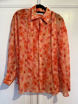 Vassia Kostara shirt one size like new, orange floral