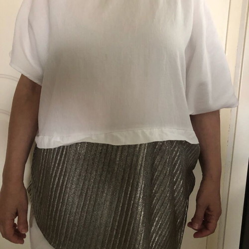 Seva summer blouse like new, white and silver