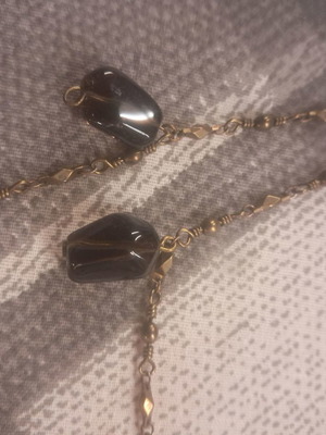 MassimoDutti long necklace used, metal with glass beads