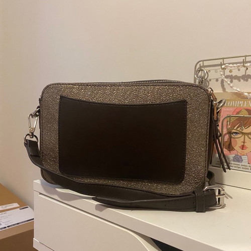 Brown crossbody bag new with glitter effect