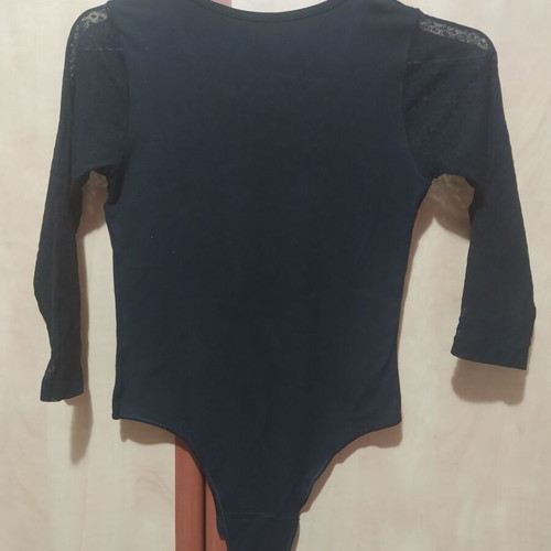 Helios black bodysuit like new with mesh sleeves and neckline