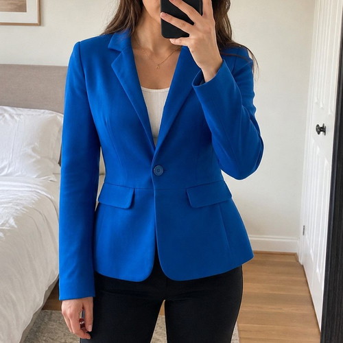 Blue tailored jacket like new, fits Medium and Large
