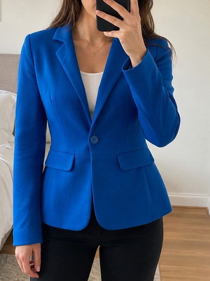 Blue tailored jacket like new, fits Medium and Large