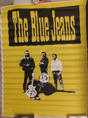 Blue Jeans παλιά αφίσα 80s ελληνικό rockabilly μεταχειρισμένη