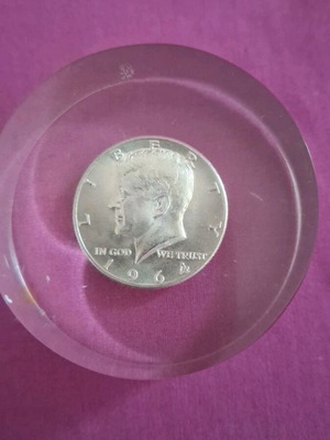 Kennedy Half Dollar 1964 νόμισμα σε ακρυλικό πρες παπιέ