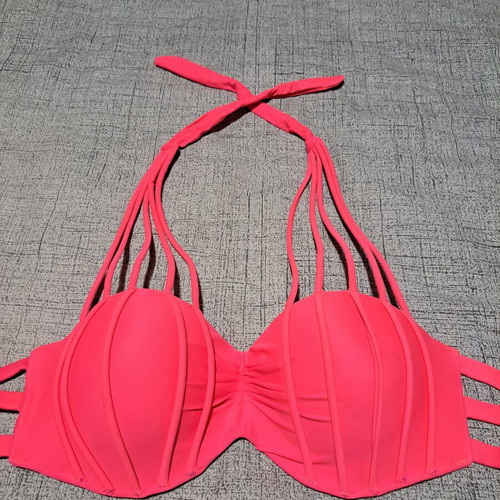 Bikini top like new, pink-coral, size M