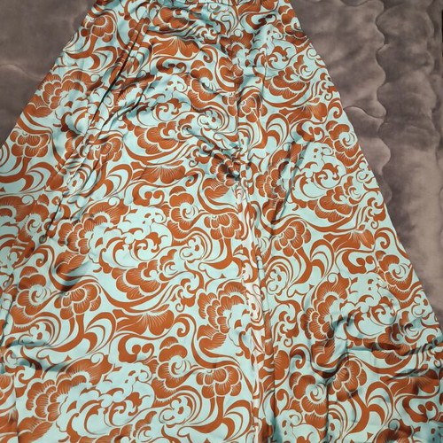Attrattivo satin long skirt new, size S-M, brown and turquoise