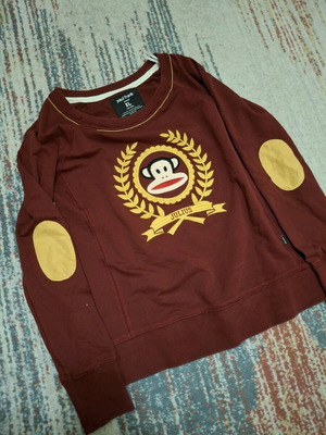 Paul Frank Julius sweatshirt XL like new, burgundy with elbow patches