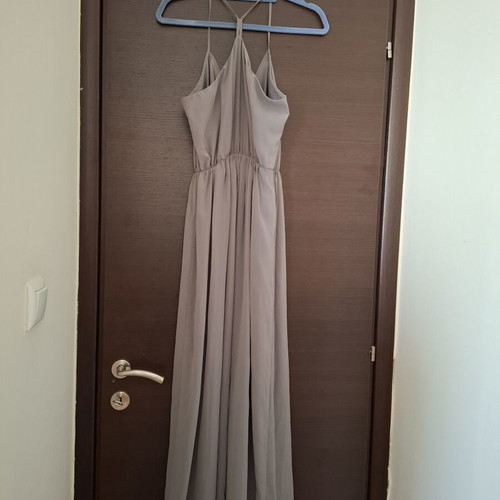 Benetton long dress like new, dark gray with metallic details