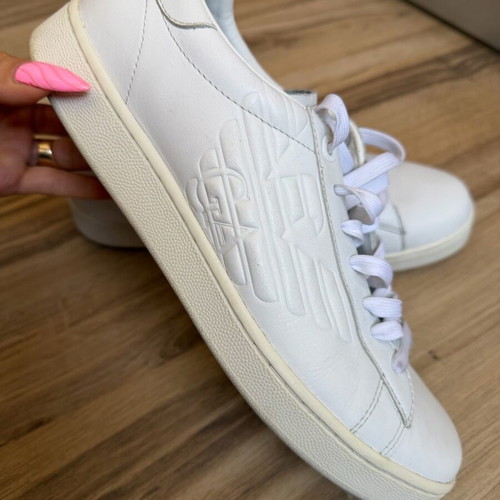 Men's original white leather sneakers Emporio Armani EA7 like new, size 44