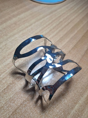 Steel wide bracelet cuff new, silver