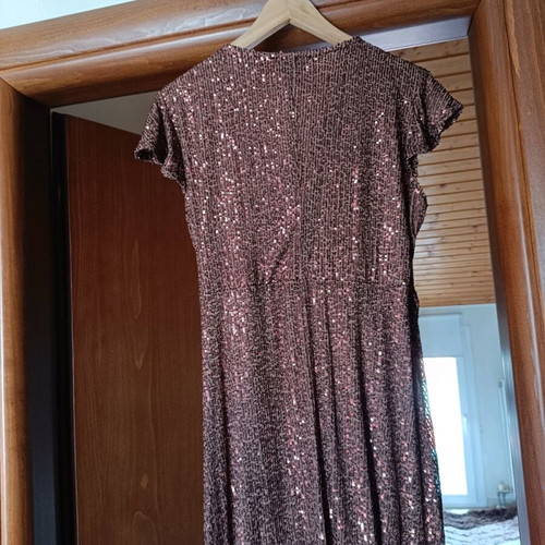 Dress for wedding or christening like new, size L, dark brown rose gold
