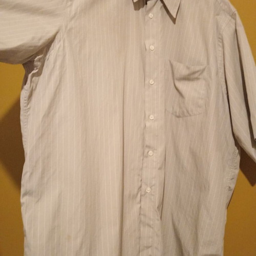 Hugo Boss short-sleeve striped shirt XXL like new, white beige