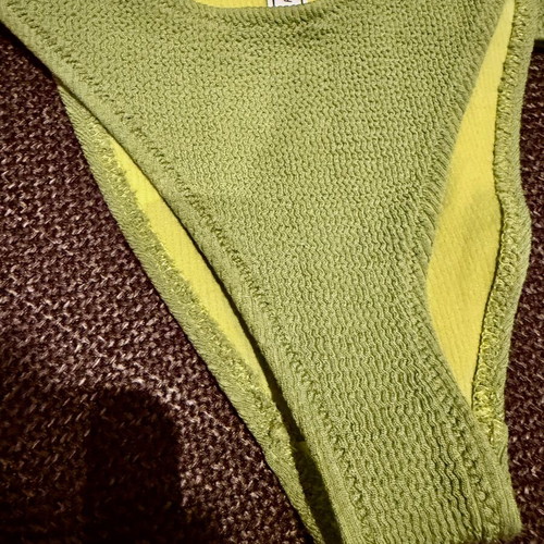 Bikini set Stefania Frangista new, lime green, crinkle texture