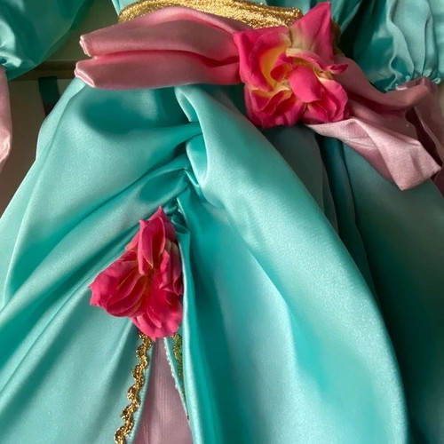 Children's carnival rose costume used, turquoise and pink