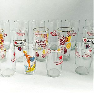 Συλλεκτικά γυάλινα ποτήρια δεκαετίας 60'-70' (πακέτο)