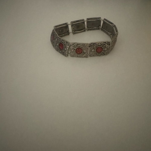 Women's vintage bracelet with red stones