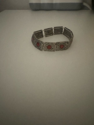 Women's vintage bracelet with red stones