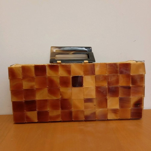 Art Deco Lucite Handbag like new, beige brown