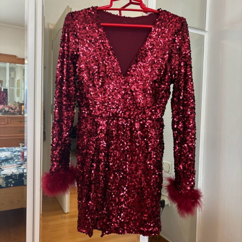 Sequin dress red new, one size, mini